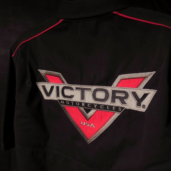 Victory Motorcycles Black Icon camp shirt (XL) NEW! 🇺🇸 - Picture 3 of 11